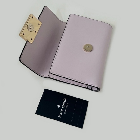 Kate Spade Reegan Leather Medium Flap Wallett, Pale Amethyst NWT - Picture 6 of 10